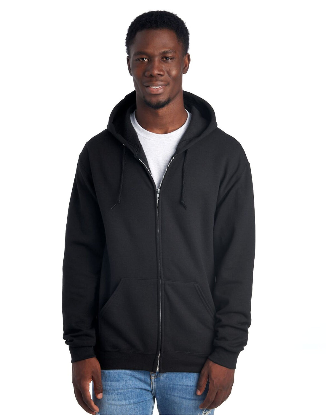 Jerzees NuBlend Full Zip Hooded Sweat 0S993M0 - Black - Customisable Sweatshirts