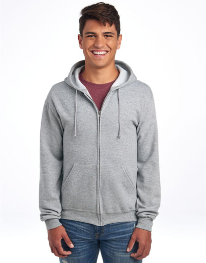 Jerzees NuBlend Full Zip Hooded Sweat 0S993M0 - Athletic Heather - Customisable Sweatshirts