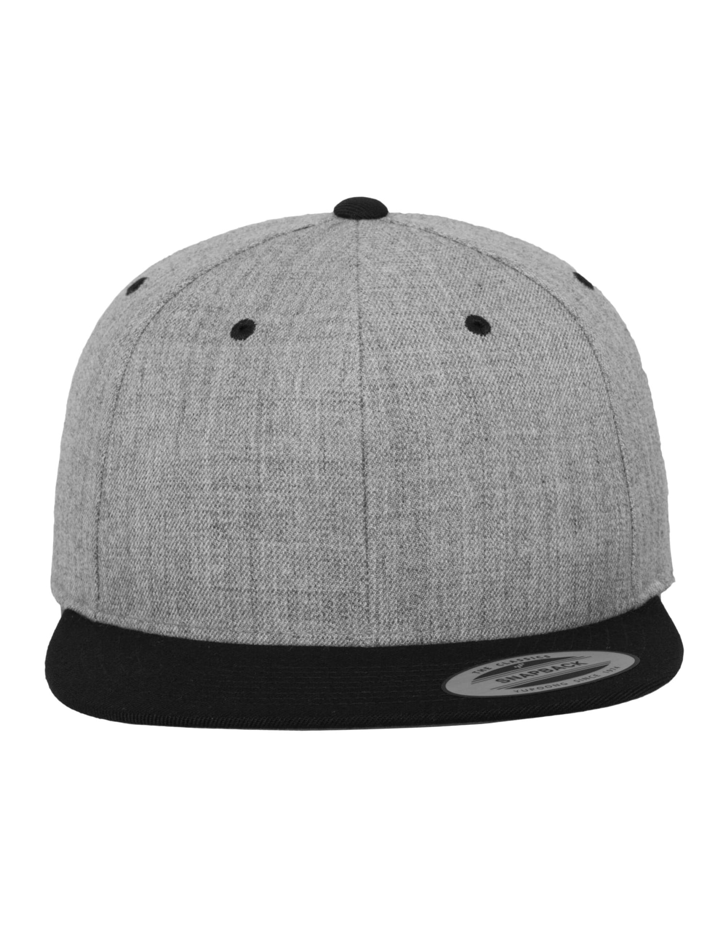Flexfit By Yupoong Flexfit Two Tone Classic Snapback Cap 6089mt - Heather Grey Black O S - Customisable Caps