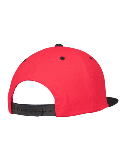 Flexfit By Yupoong Flexfit Two Tone Classic Snapback Cap 6089mt - Red Black O S - Customisable Caps