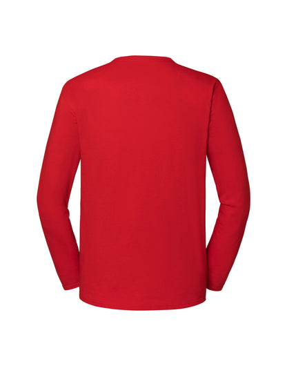 Fruit of the Loom Mens Iconic 195 Premium LS T 61360 - Red - Customisable T-Shirts
