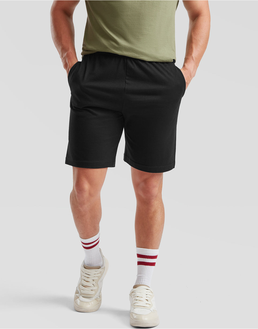 Fruit of the Loom Iconic Jersey Shorts 64052 - Black - Customisable Shorts