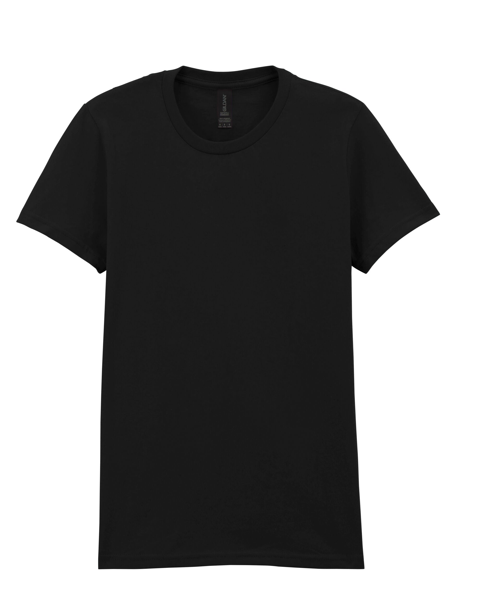 Gildan Softstyle Midweight Womens Tshirt 65000l - Pitch Black - Customisable Shirts