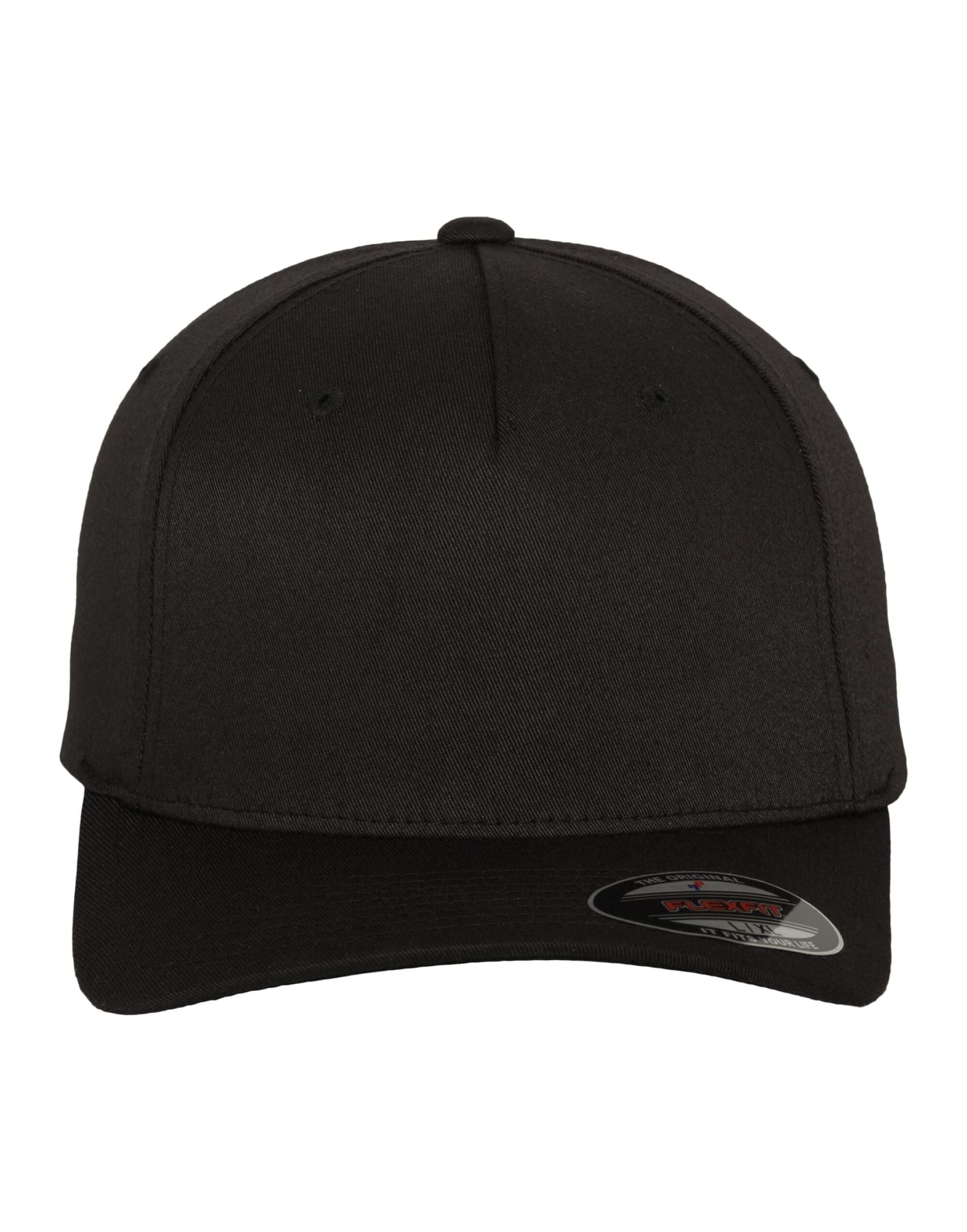 Flexfit By Yupoong Flexfit 5 Panel Cap 6560 - Black - Customisable Caps