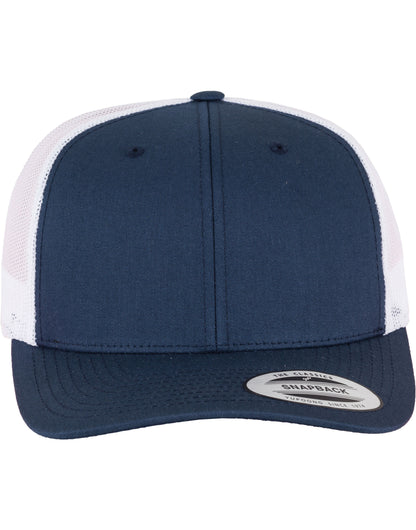 Flexfit By Yupoong Flexfit Retro Trucker Two Tone Cap 6606t - Navy White O S - Customisable Caps