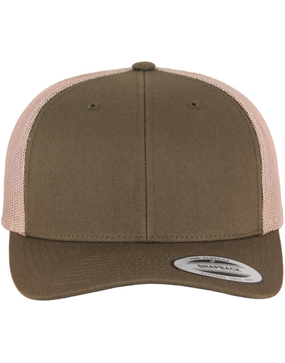Flexfit By Yupoong Flexfit Retro Trucker Two Tone Cap 6606t - Moss Green Khaki O S - Customisable Caps