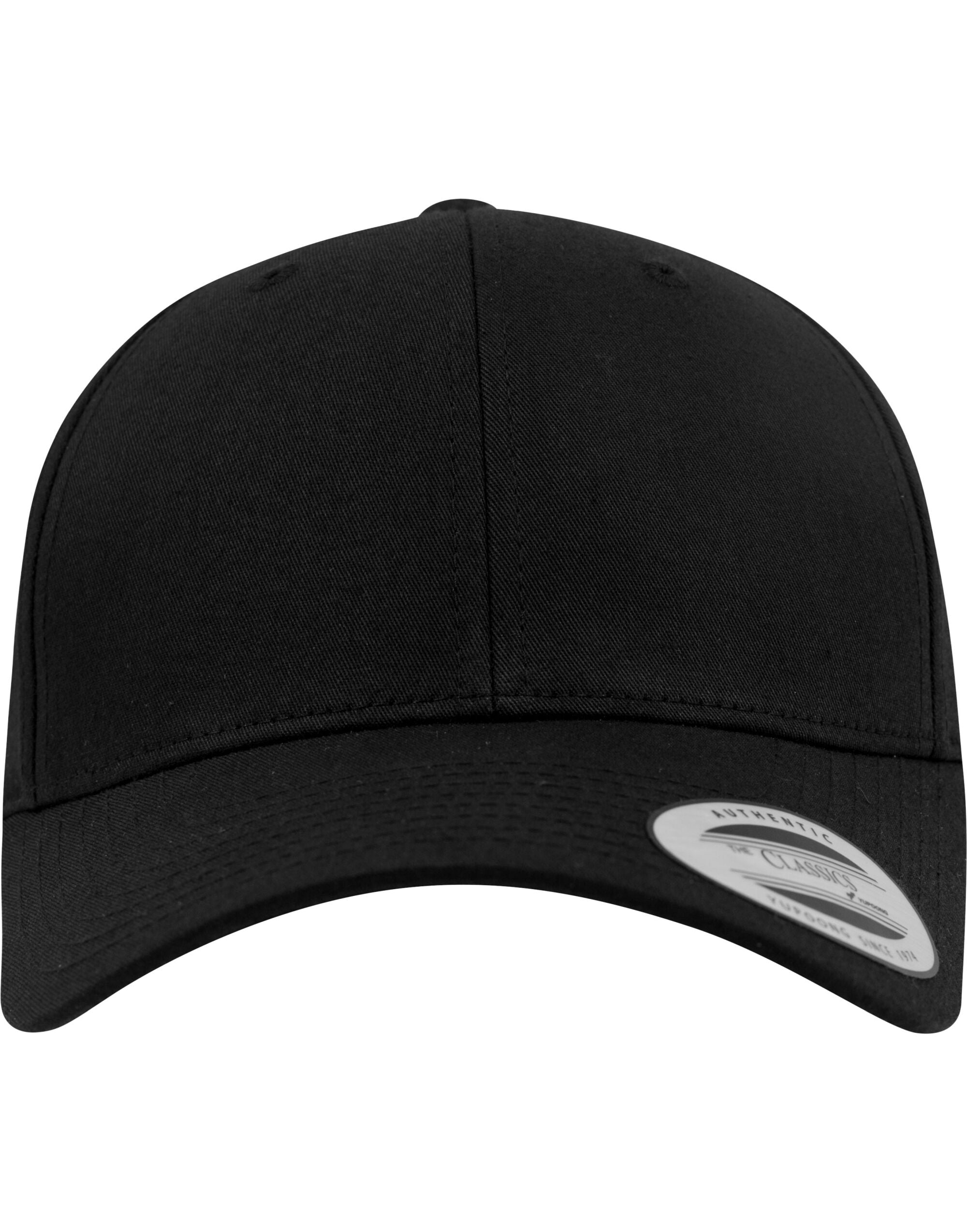 Flexfit Curved Classic Snapback Cap 7706 - Black O S - Customisable Caps