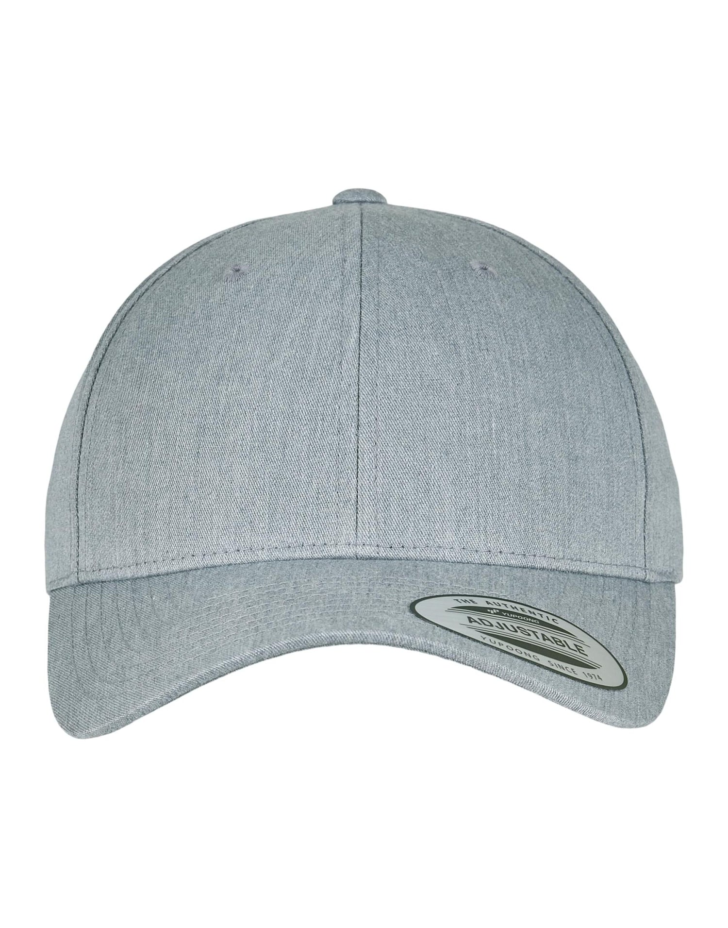 Flexfit Curved Classic Snapback Cap 7706 - Heather Grey O S - Customisable Caps