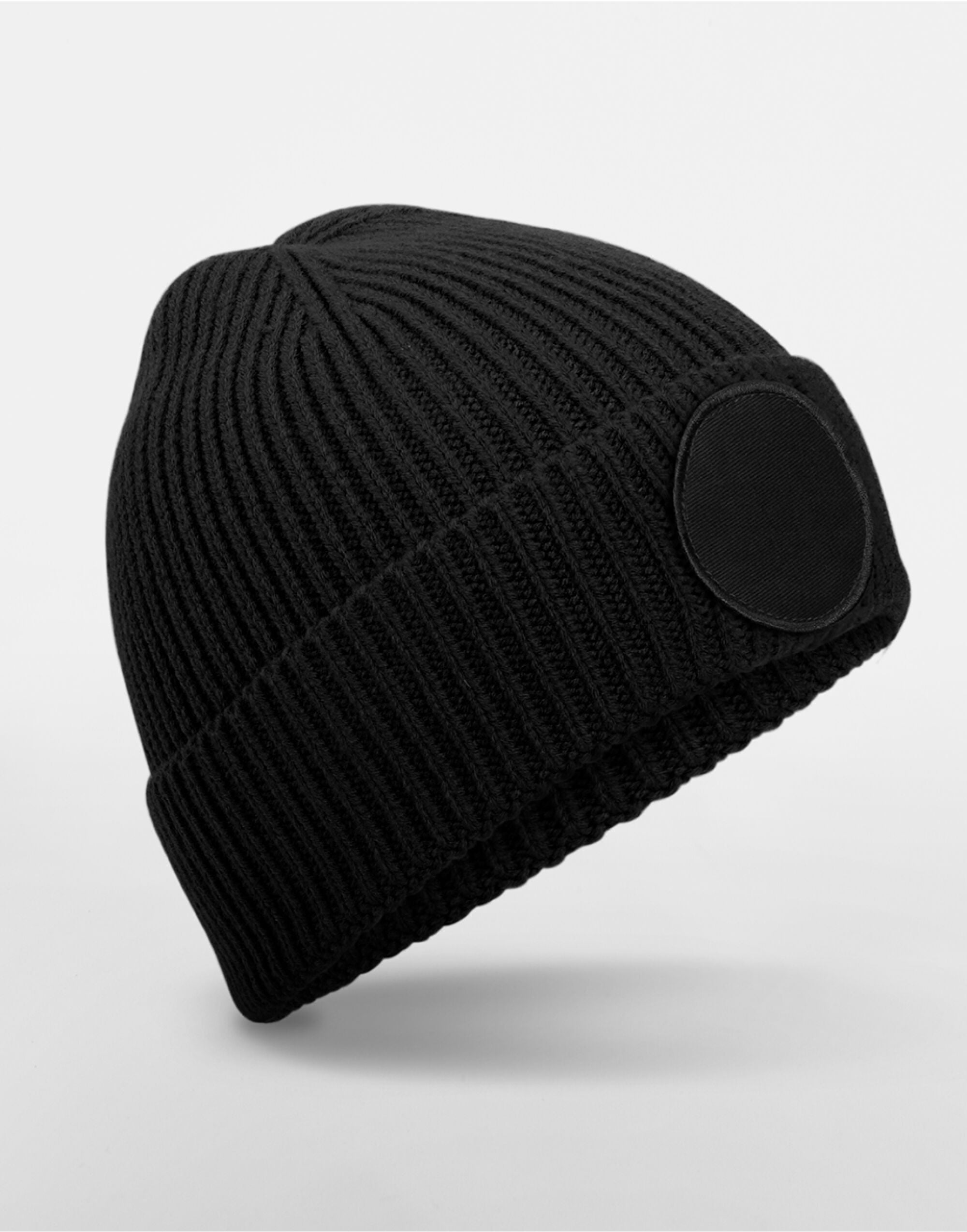 Beechfield Circular Fashion Patch Beanie B332R - Black O S - Customisable Beanies