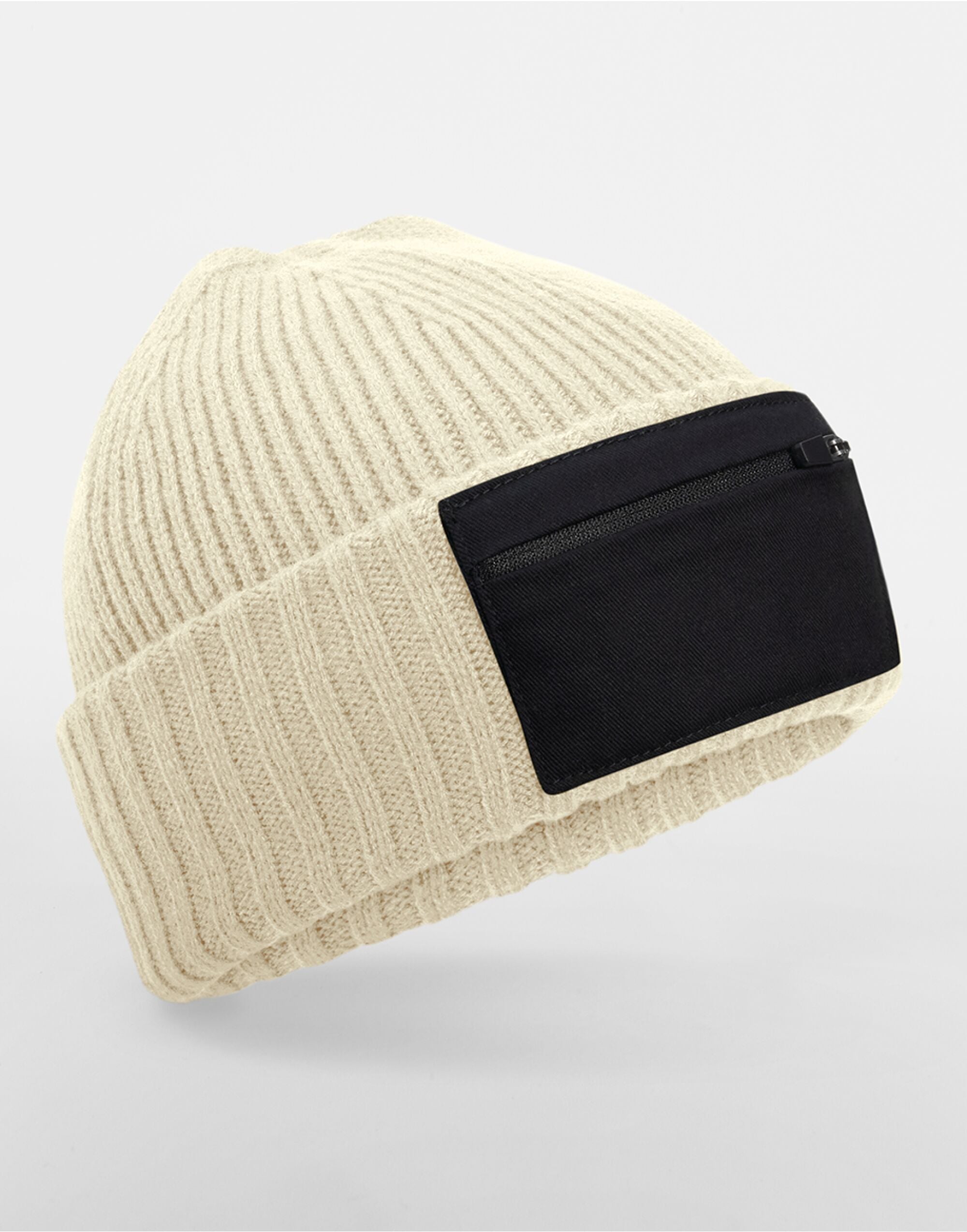 Beechfield Zip Patch Beanie B334R - - Customisable Beanies