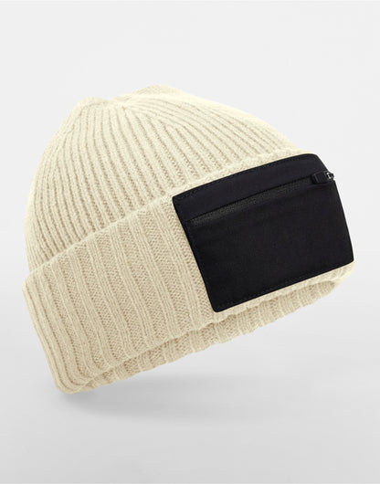 Beechfield Zip Patch Beanie B334R - - Customisable Beanies