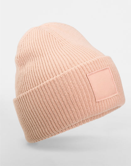 Beechfield Deep Cuff Tonal Patch Beanie B336R - Peach O S - Customisable Beanies