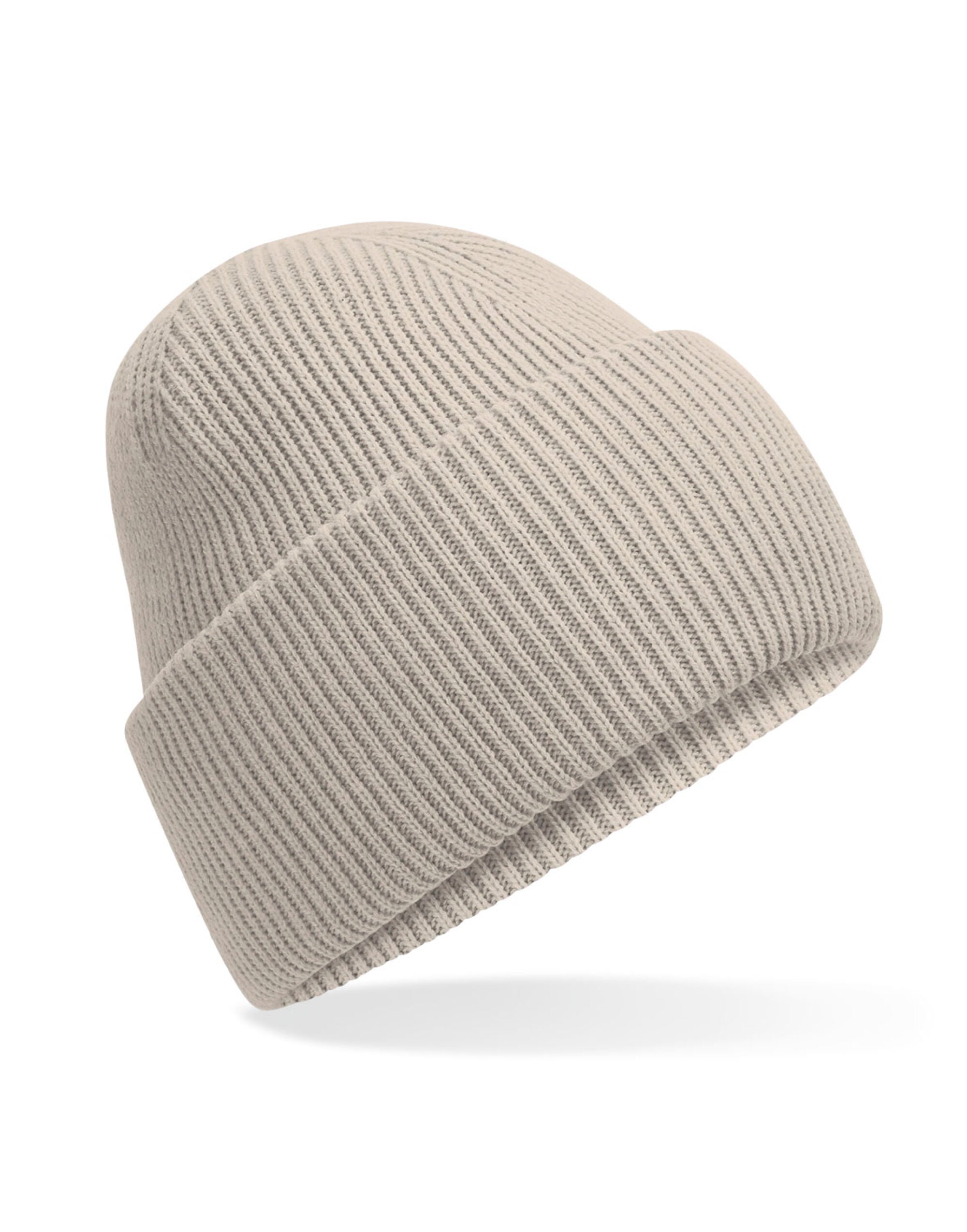 Beechfield Classic Deep Cuffed Beanie B385R - Natural Stone O S - Customisable Beanies