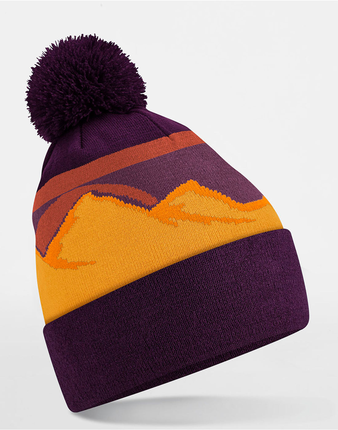 Beechfield Mountain Peaks Pom Pom Beanie B395R - - Customisable Beanies