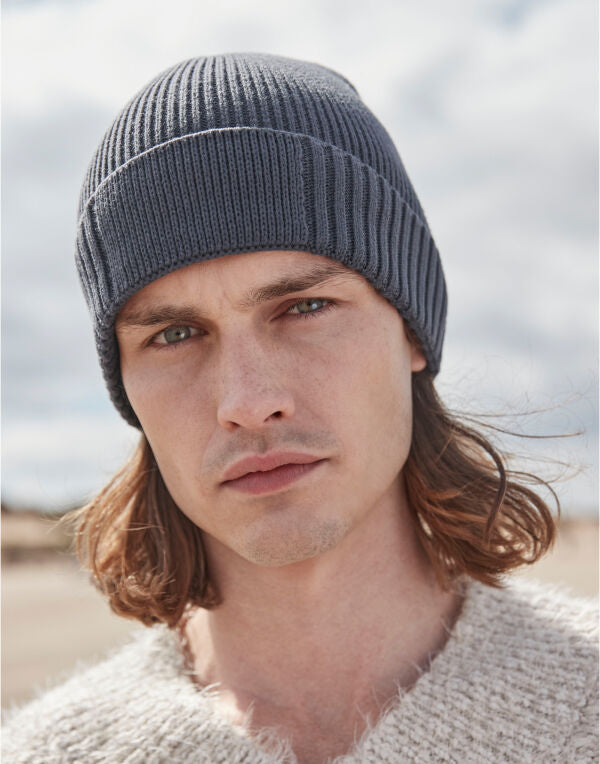 Beechfield Organic Cotton Patch Beanie B438N - Black O S - Customisable Beanies