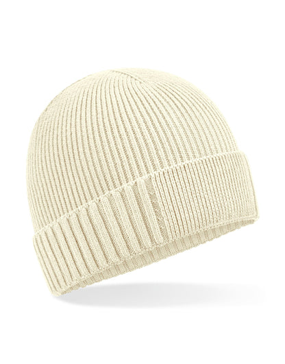 Beechfield Organic Cotton Patch Beanie B438N - Sand O S - Customisable Beanies