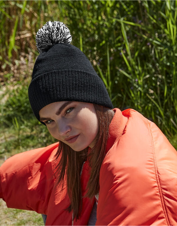 Beechfield Recycled Snowstar Beanie B450R - French Navy Light Grey O S - Customisable Beanies