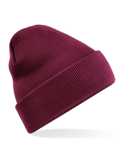 Beechfield Recycled Original Cuff Beanie B45R - Burgundy O S - Customisable Beanies