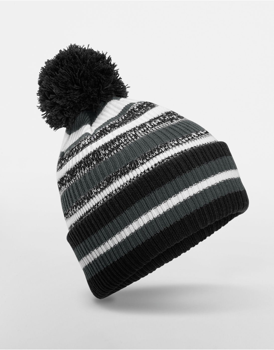 Beechfield Multi-Sport Fan Beanie B474R - Black Graphite White O S - Customisable Beanies