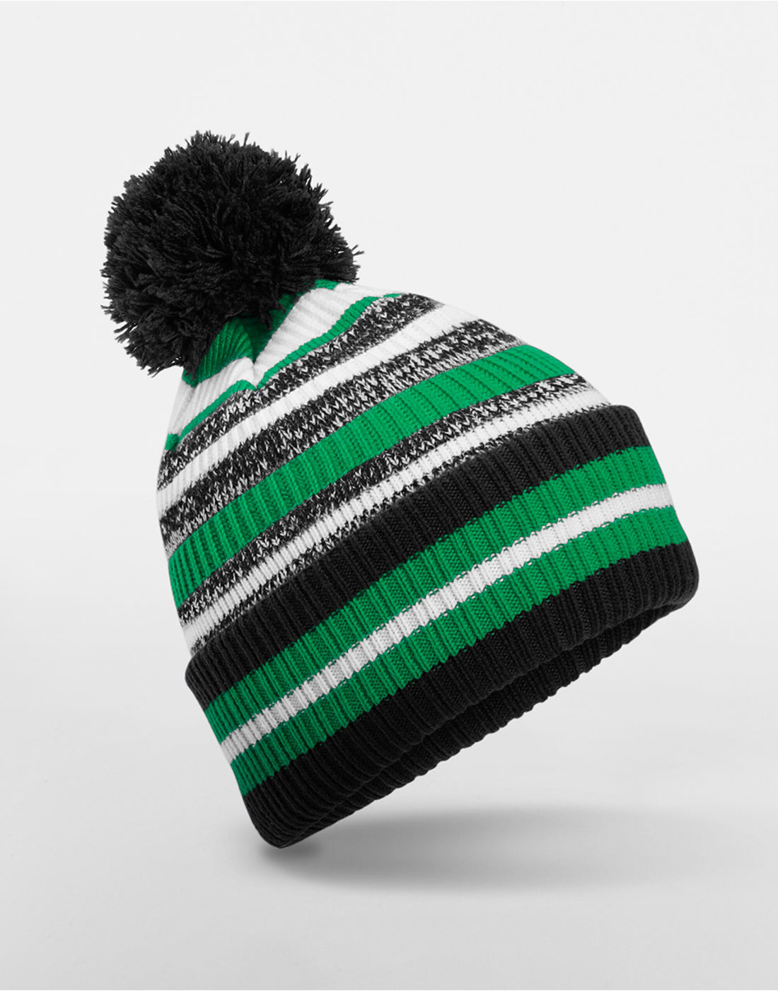 Beechfield Multi-Sport Fan Beanie B474R - Black Kelly Green White O S - Customisable Beanies