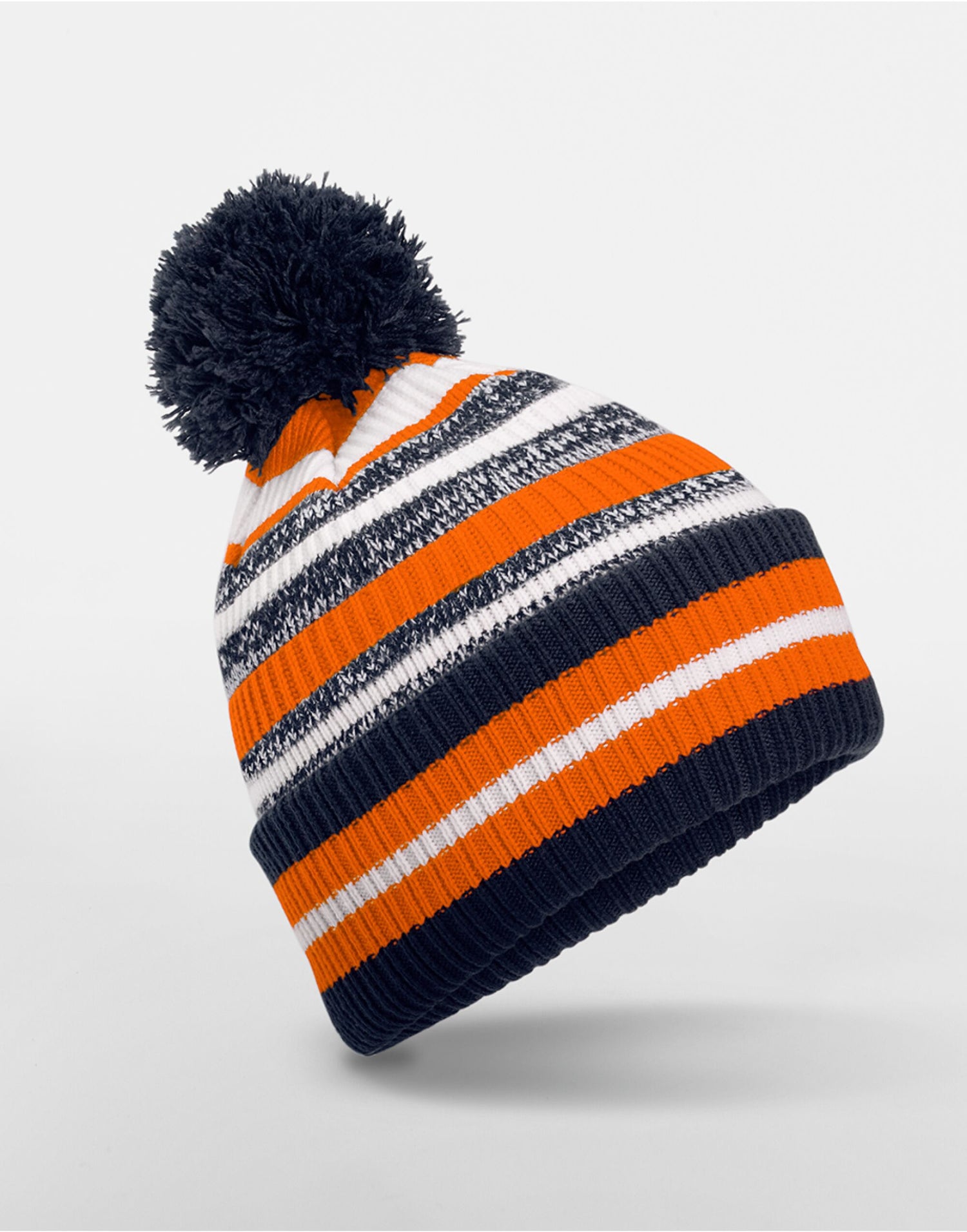 Beechfield Multi-Sport Fan Beanie B474R - French Navy Orange White O S - Customisable Beanies