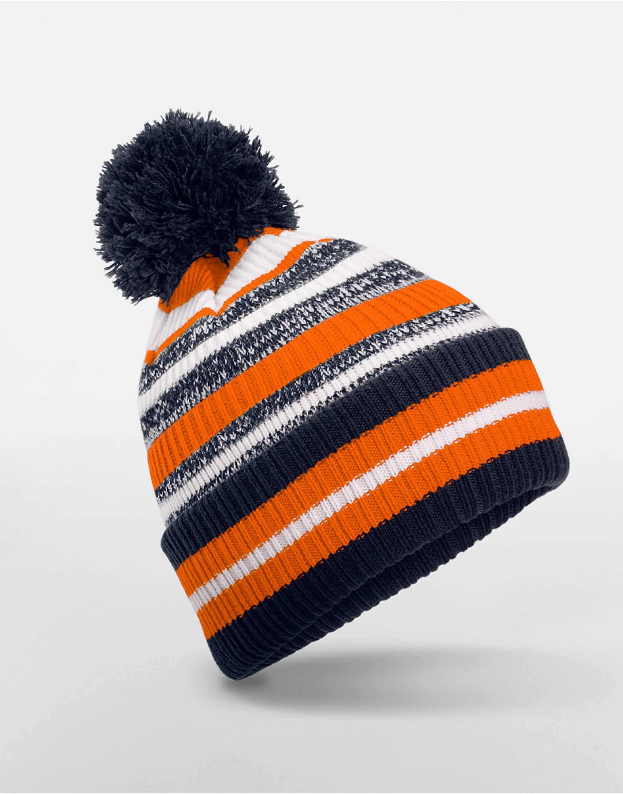 Beechfield Multi-Sport Fan Beanie B474R - French Navy Orange White O S - Customisable Beanies