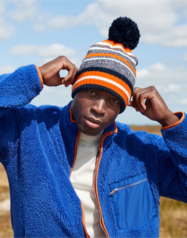 Beechfield Multi-Sport Fan Beanie B474R - French Navy Classic Red White O S - Customisable Beanies