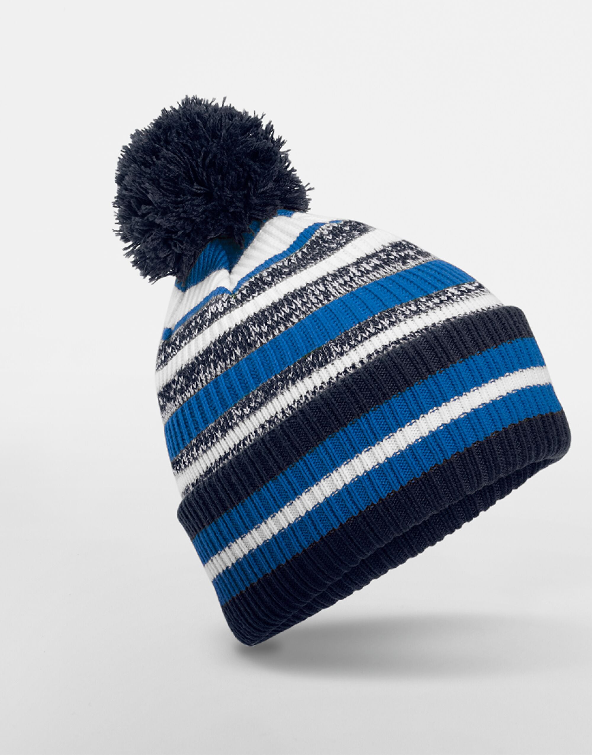 Beechfield Multi-Sport Fan Beanie B474R - French Navy Sapphire Blue White O S - Customisable Beanies
