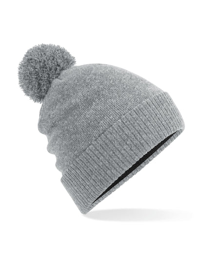 Beechfield Water Repellent Thermal Beany B502 - Heather Grey O S - Customisable Beanies