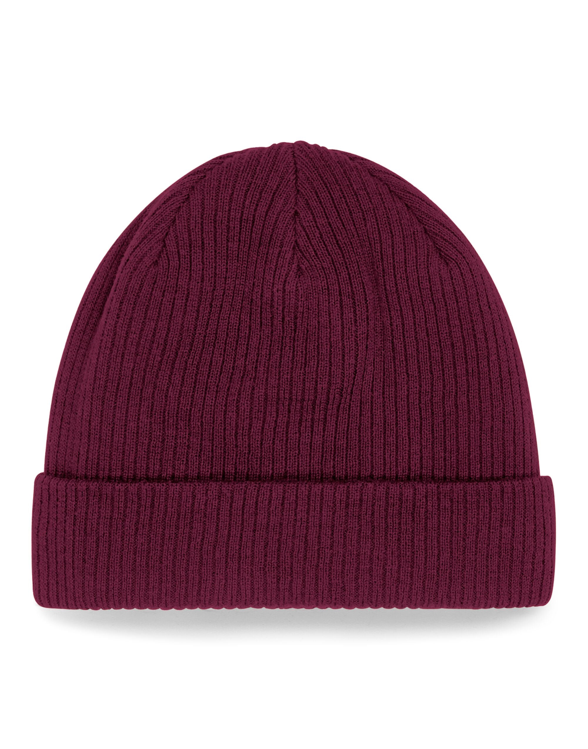Beechfield Organic Cotton Beanie B50N - Burgundy O S - Customisable Beanies