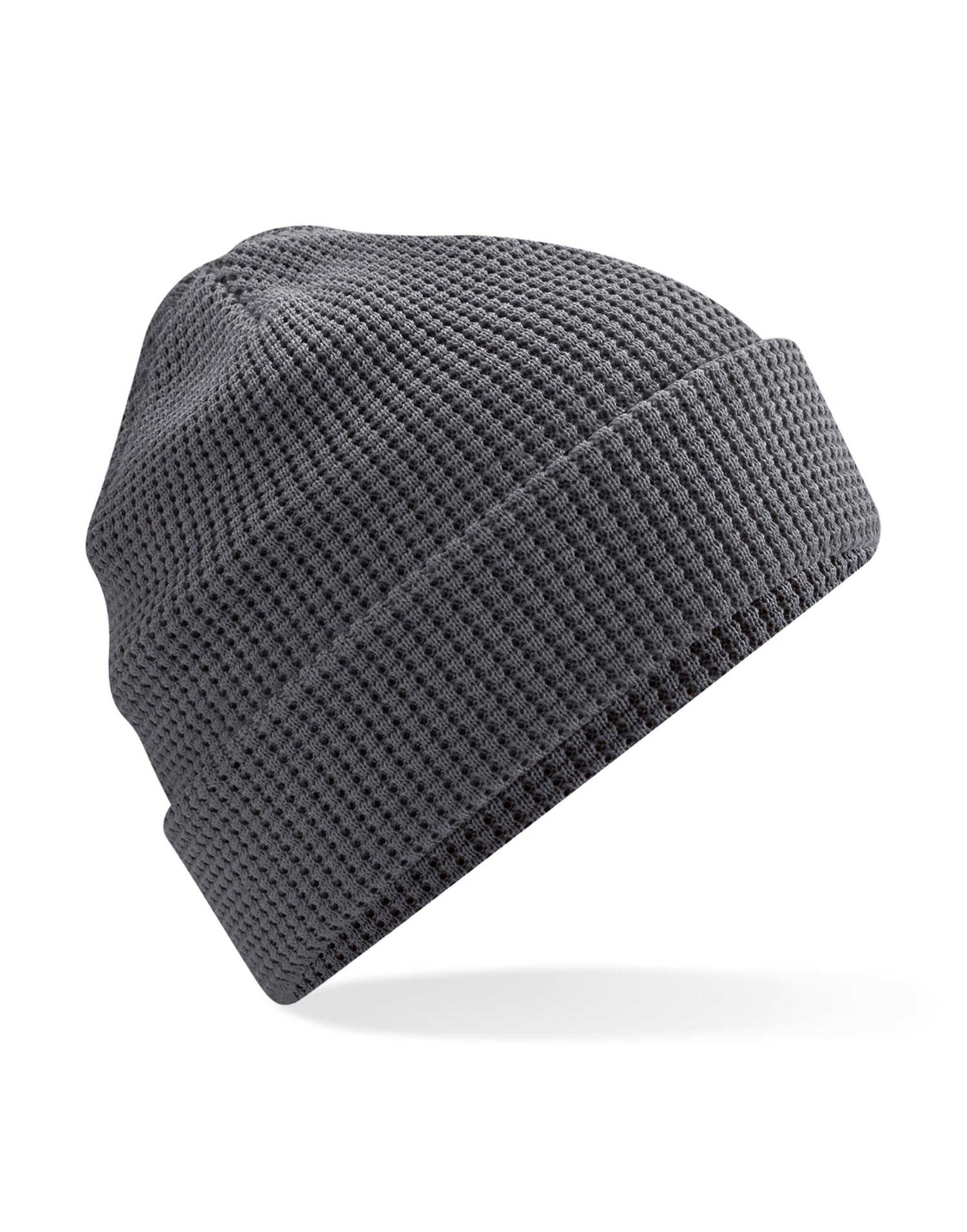 Beechfield Organic Cotton Waffle Beanie B52N - Graphite O S - Customisable Beanies