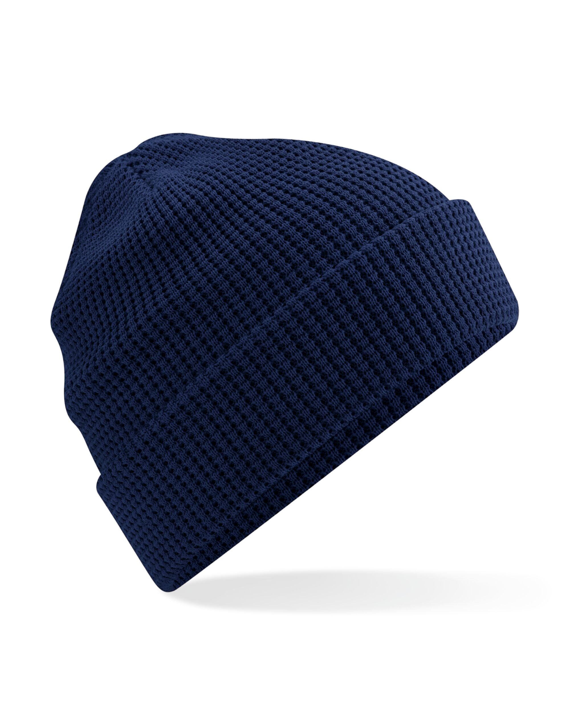 Beechfield Organic Cotton Waffle Beanie B52N - Oxford Navy O S - Customisable Beanies