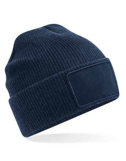 Beechfield Removable Patch Beanie B540 - French Navy O S - Customisable Beanies