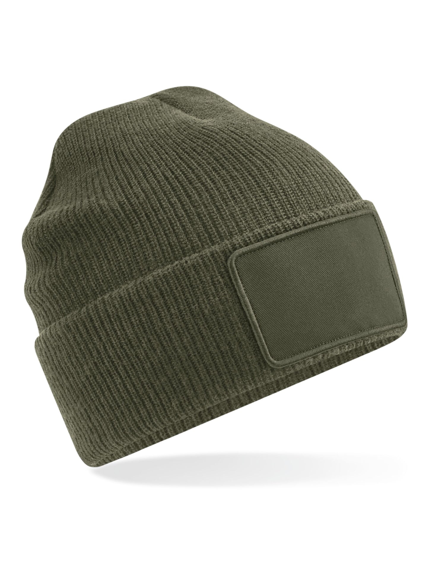 Beechfield Removable Patch Beanie B540 - Military Green O S - Customisable Beanies