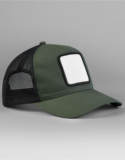 Beechfield Appliqu√© Patch 5 Panel Truck B636 - Olive Green Black O S - Customisable Hats