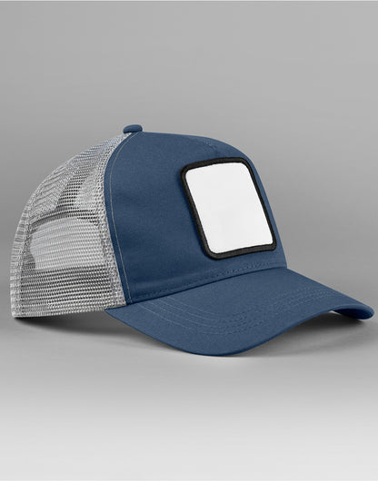 Beechfield Appliqu√© Patch 5 Panel Truck B636 - Slate Blue Light Grey O S - Customisable Hats
