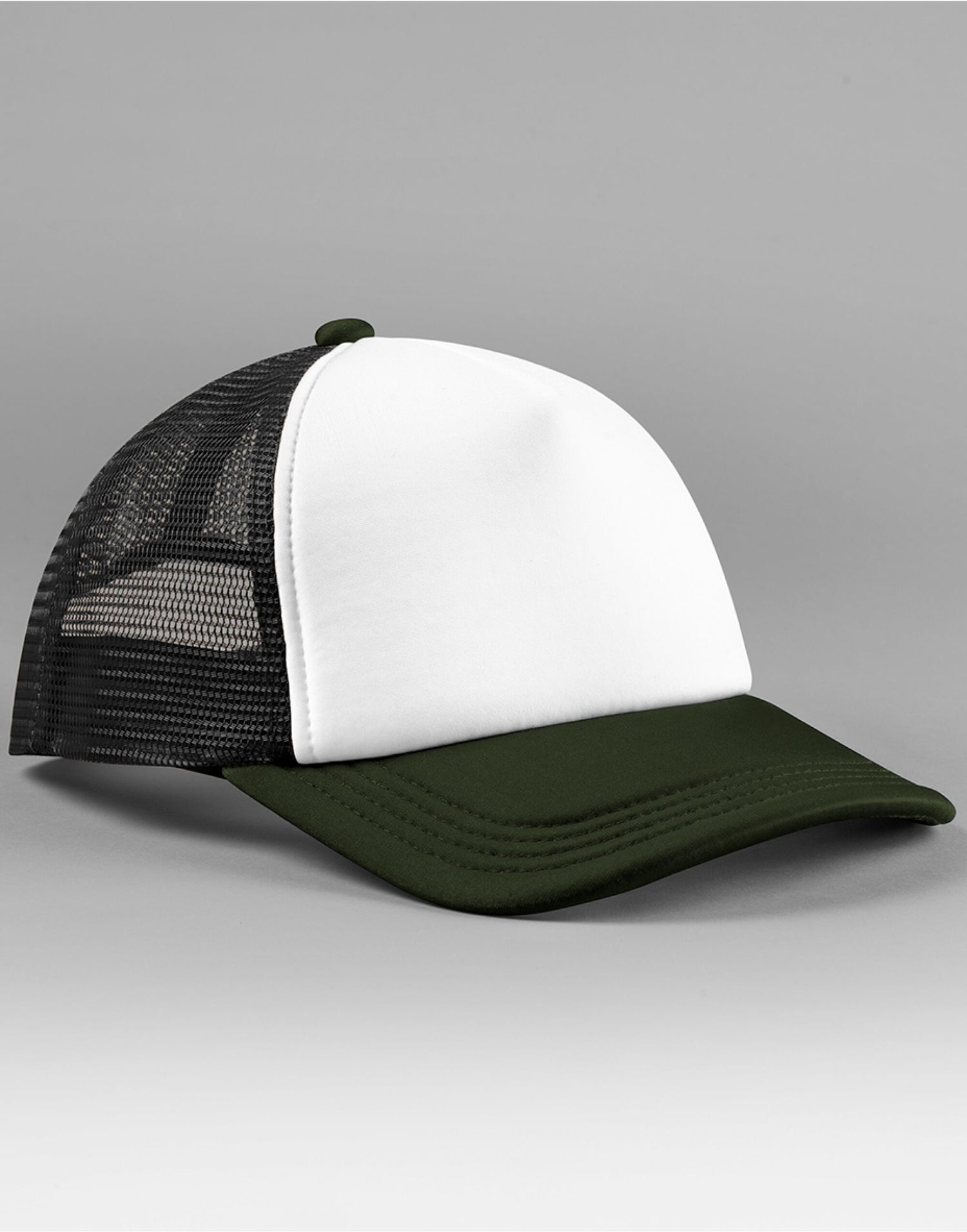 Beechfield Retro 5 Panel Trucker B639 - Black Dark Olive O S - Customisable Hats