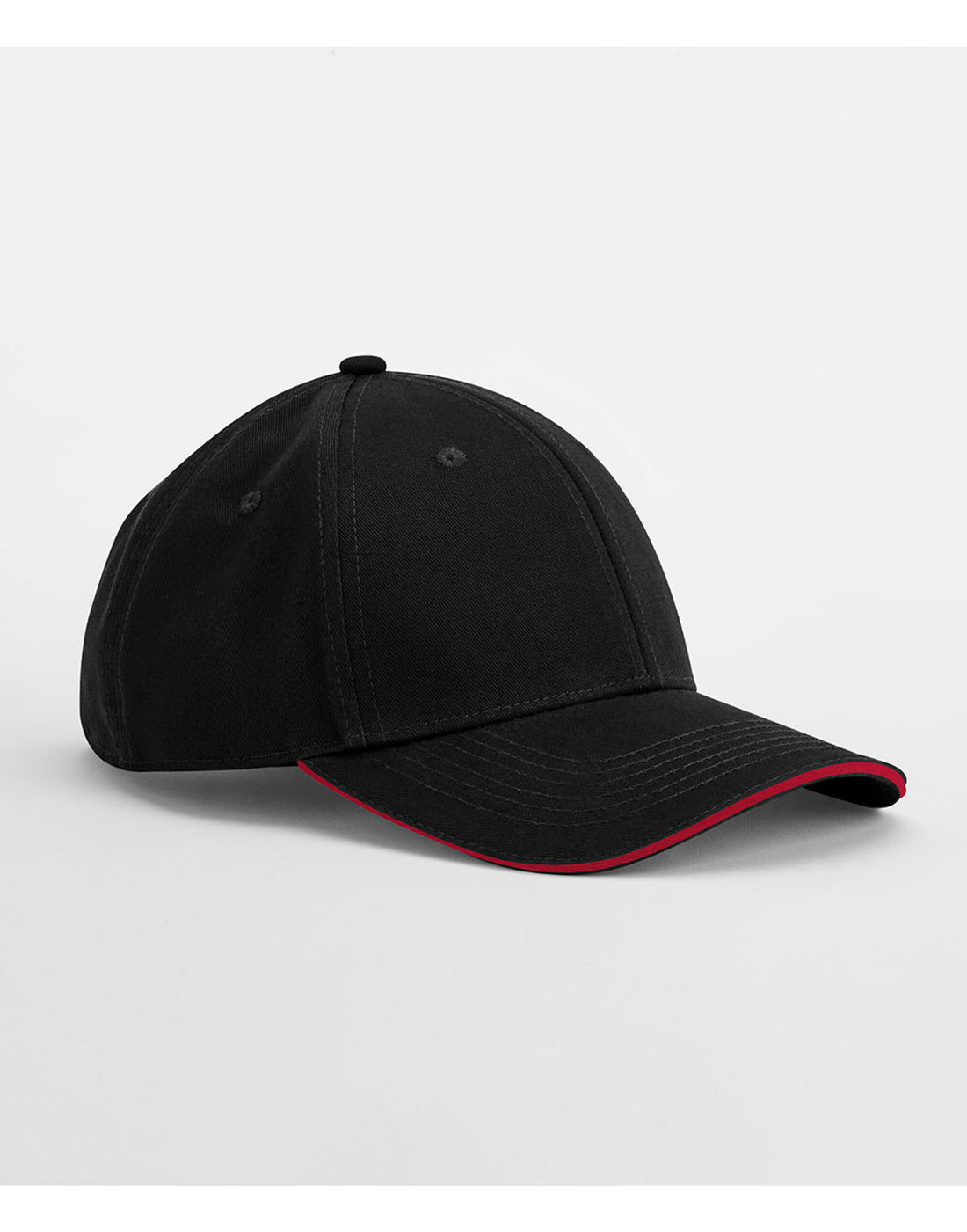 Beechfield EA Org 6 Panel Cap SWich Peak B820C - Black Classic Red O S - Customisable Caps