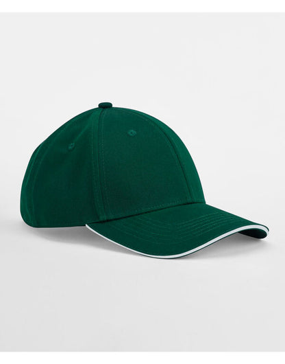 Beechfield EA Org 6 Panel Cap SWich Peak B820C - Bottle Green White O S - Customisable Caps