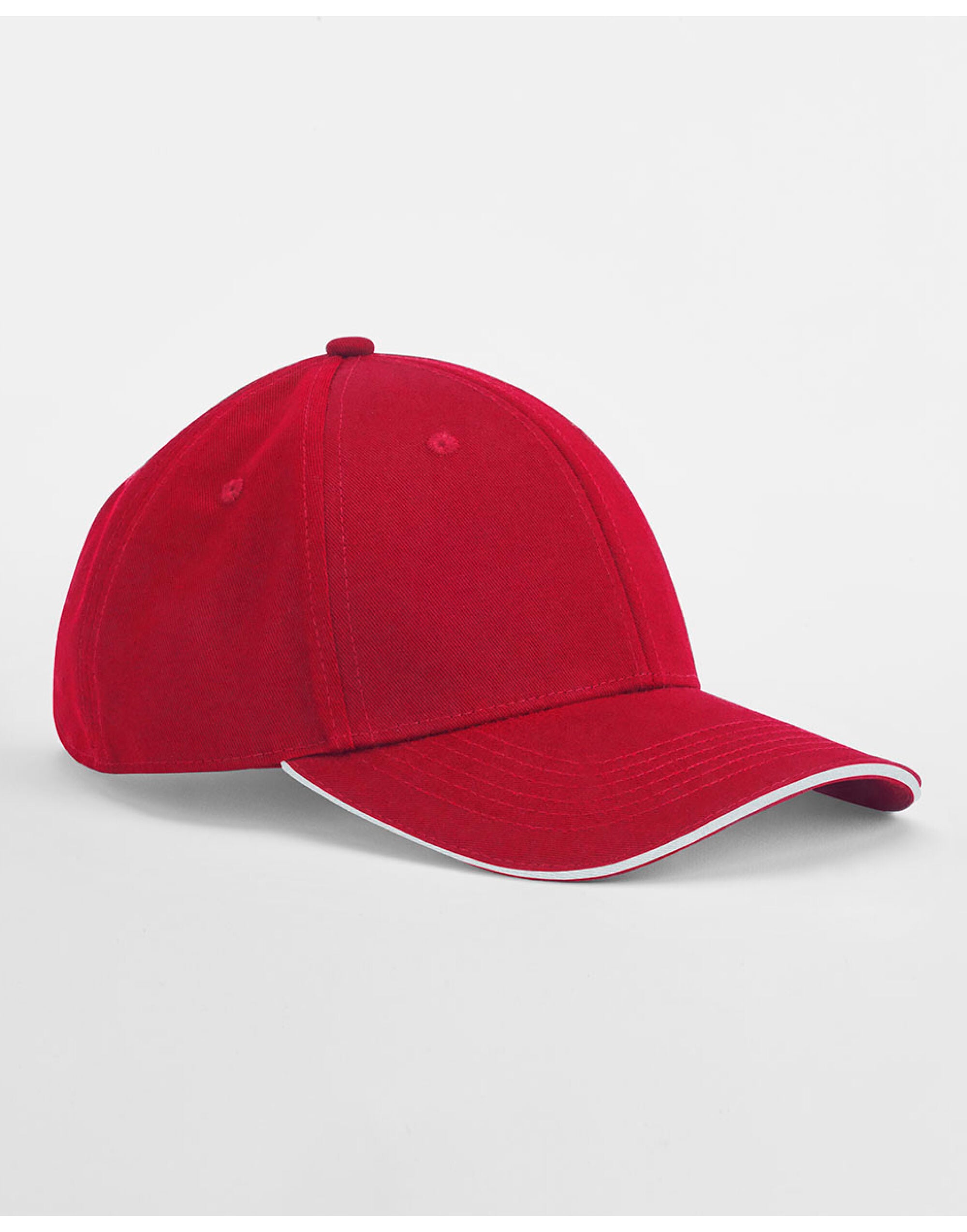 Beechfield EA Org 6 Panel Cap SWich Peak B820C - Classic Red White O S - Customisable Caps