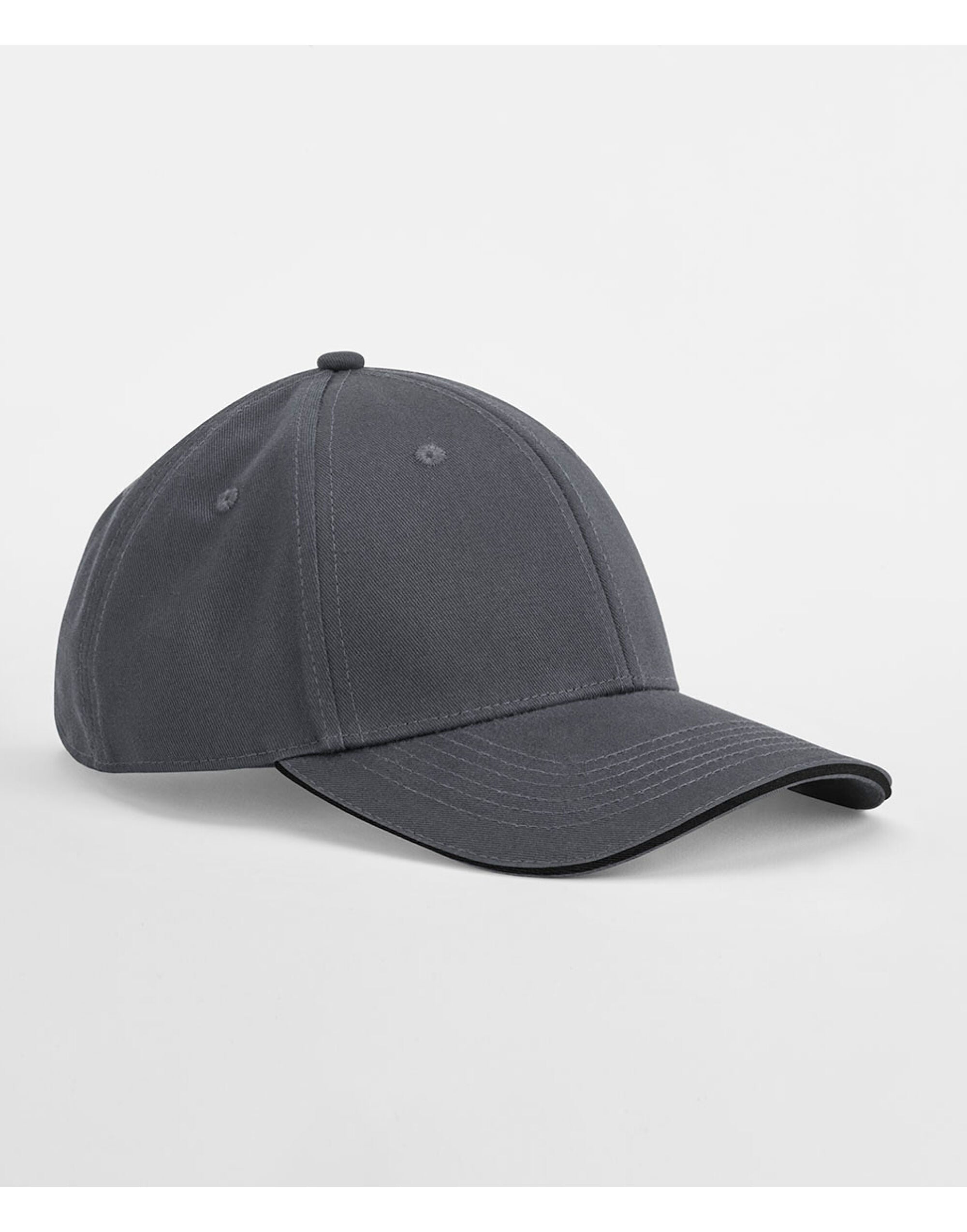 Beechfield EA Org 6 Panel Cap SWich Peak B820C - Graphite Grey Black O S - Customisable Caps