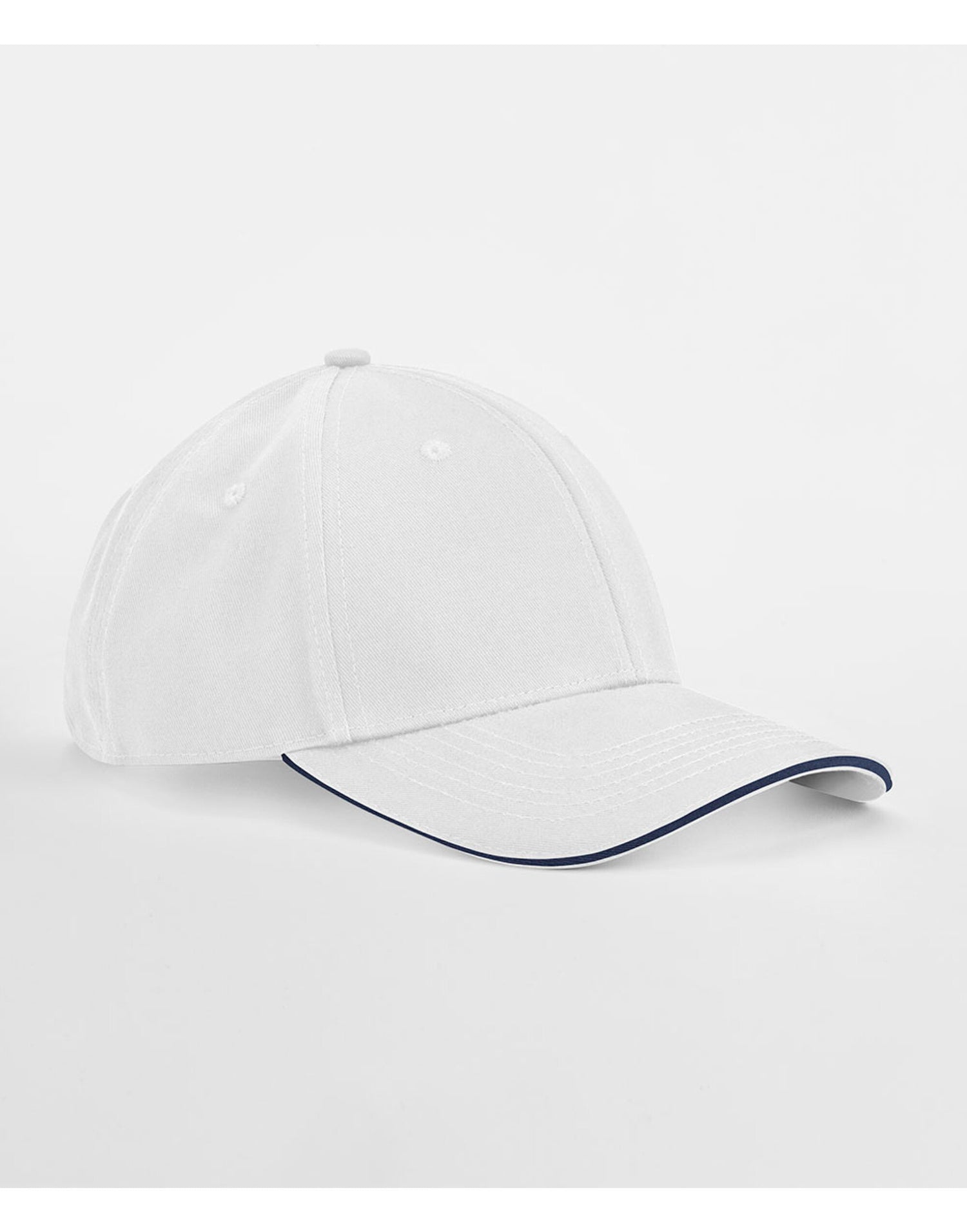 Beechfield EA Org 6 Panel Cap SWich Peak B820C - White French Navy O S - Customisable Caps