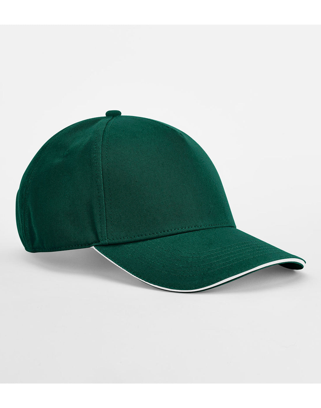 Beechfield EA Org 5 Panel Cap SWich Peak B825C - Bottle Green White O S - Customisable Caps