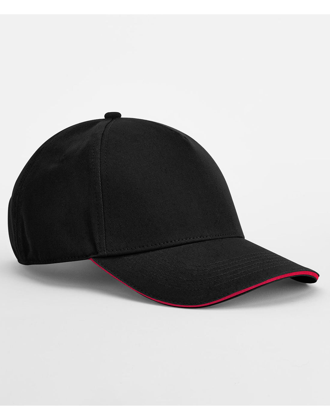 Beechfield EA Org 5 Panel Cap SWich Peak B825C - Black Classic Red O S - Customisable Caps