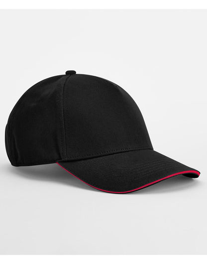 Beechfield EA Org 5 Panel Cap SWich Peak B825C - Black Classic Red O S - Customisable Caps