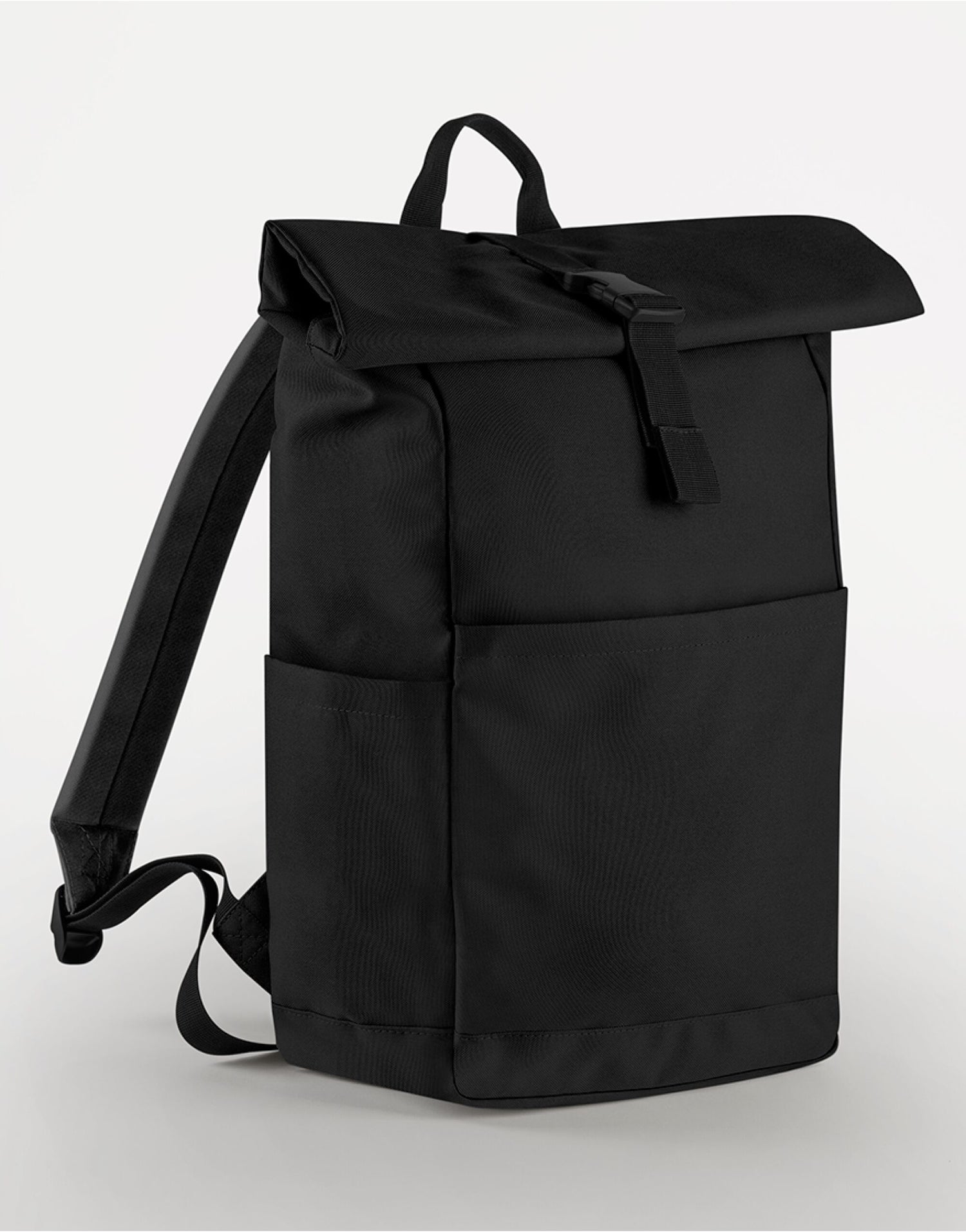 Bagbase Premium Recycled RollTop Backpk BG186 - Black O S - Customisable Bags