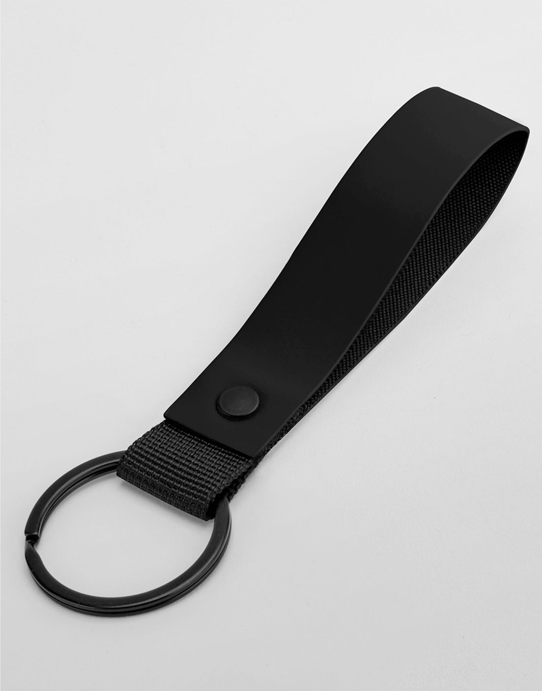 Bagbase Matte PU Keyring BG324 - Black O S - Customisable Keyrings