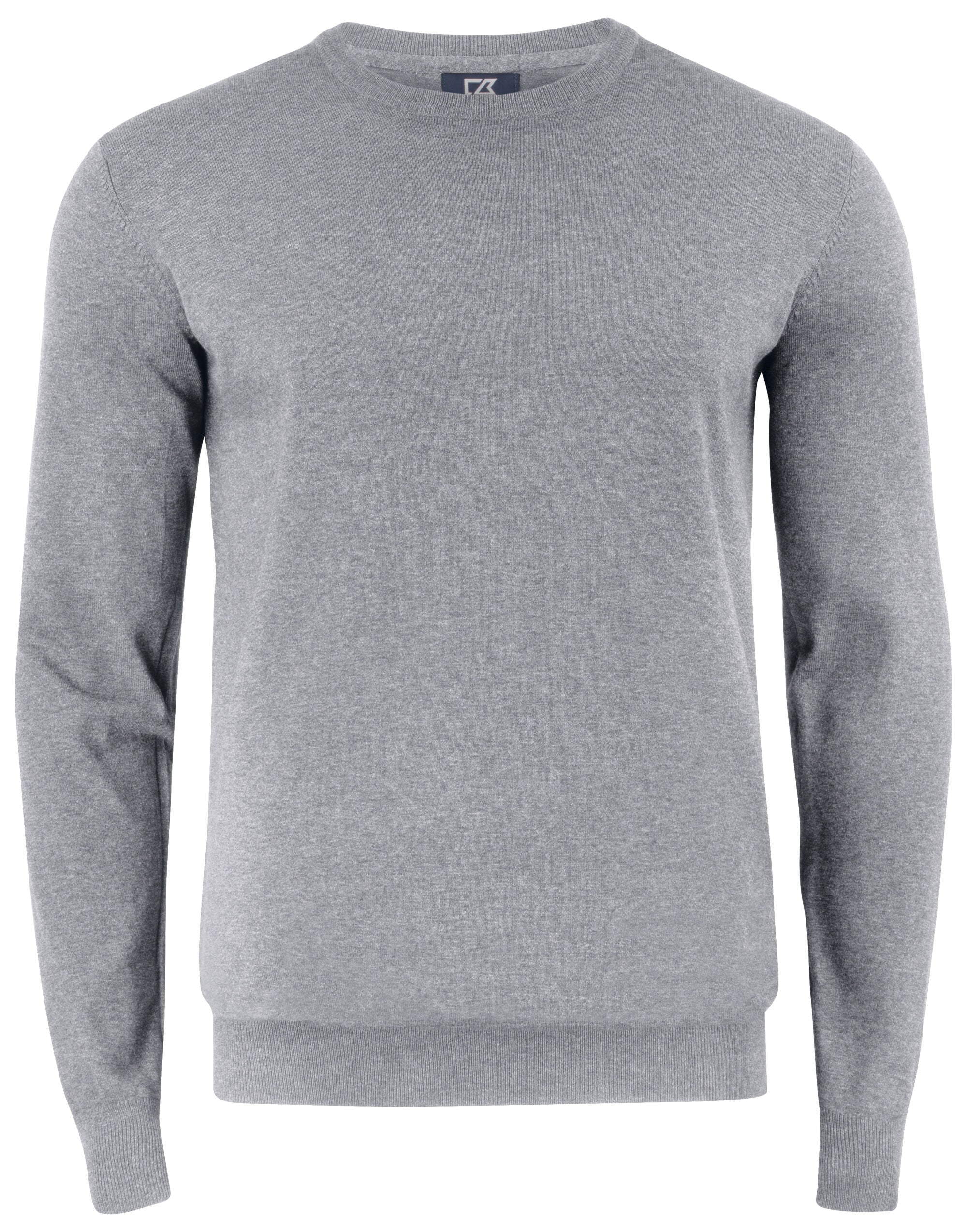 Cutter &amp; Buck - Oakville Crewneck Men - Grey Melange S - Customisable Knitwear