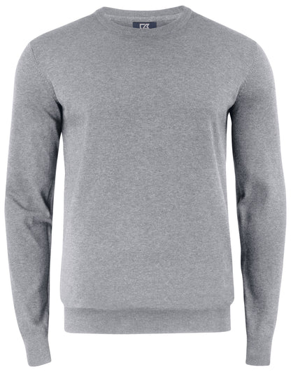 Cutter &amp; Buck - Oakville Crewneck Men - Grey Melange S - Customisable Knitwear