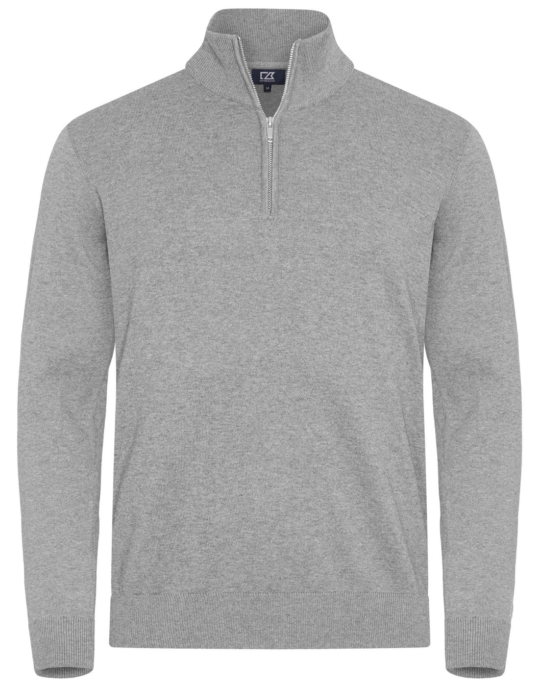Cutter &amp; Buck - Oakville Half Zip Sweater Men - Grey Melange S - Customisable Knitwear